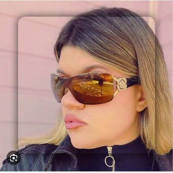 Chanel Y2K Vintage CC Logo Camellia Flower Brown Frameless Sunglasses 4164-B - Picture 1 of 10